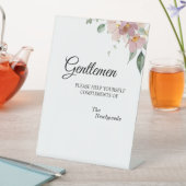 Roze en Mauve  Floral Gentlemen Bathroom Reclamebord Met Voetstuk (Insitu)