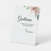 Roze en Mauve  Floral Gentlemen Bathroom Reclamebord Met Voetstuk (Voorkant)