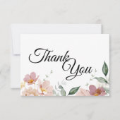 Roze en Mauve  Floral Hartelijk dank Bedankkaart (Voorkant)