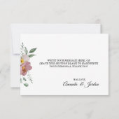 Roze en Mauve  Floral Hartelijk dank Bedankkaart (Achterkant)