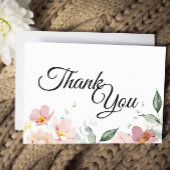 Roze en Mauve Floral Hartelijk dank Bedankkaart