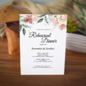 Roze en Mauve Floral Rehearsal Dinner Kaart