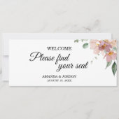 Roze en Mauve  Floral Seating Chart Header (Voorkant)