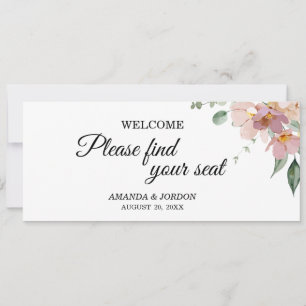 Roze en Mauve  Floral Seating Chart Header