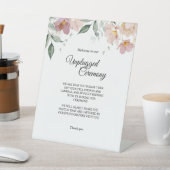 Roze en Mauve  Floral Unplugged Ceremonie Reclamebord Met Voetstuk (Insitu)