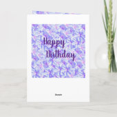 Roze en mauve frangipani bloemen, verjaardagskaart kaart (Achterkant)