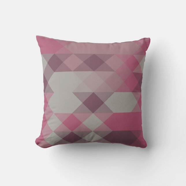 roze en mauve geometrisch kussen (Voorkant)