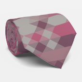 roze en mauve geometrisch stropdas (Opgerold)
