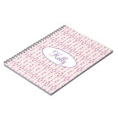 Roze en Mauve gepattereerd Notitieboek (Linkerzijde)