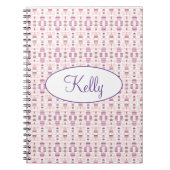 Roze en Mauve gepattereerd Notitieboek (Voorkant)