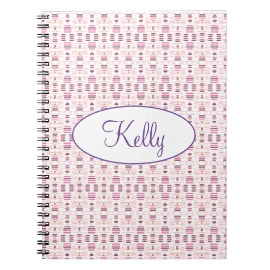 Roze en Mauve gepattereerd Notitieboek (Voorkant)