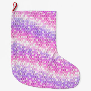 Roze en mauve lovertjes Bling Grote Kerstsok