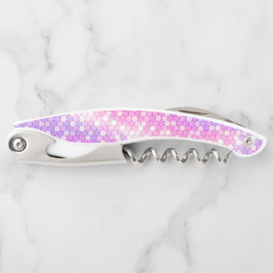 Roze en mauve lovertjes Bling Kurkentrekker