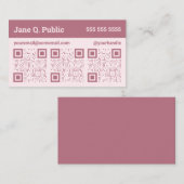Roze en Mauve Triple QR Code Visitekaartje (Voorkant / Achterkant)