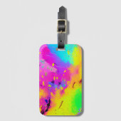 Roze en meer Abstracte spatverf Bagagelabel (Voorkant (verticaal))