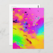 Roze en meer Abstracte spatverf Briefkaart (Voorkant / Achterkant)