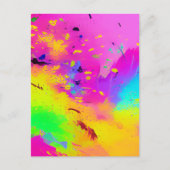 Roze en meer Abstracte spatverf Briefkaart (Voorkant)