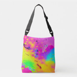 Roze en meer Abstracte spatverf Crossbody Tas
