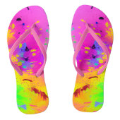 Roze en meer Abstracte spatverf Teenslippers (Voetbed)