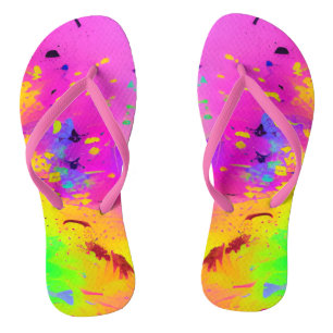 Roze en meer Abstracte spatverf Teenslippers