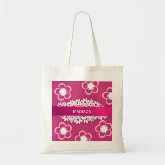  roze en meisje met dagen tote bag (Voorkant)
