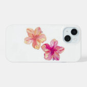 Roze en Melon Hawai'i stijl tropische iPhone case iPhone 15 Case (Achterkant horizontaal)