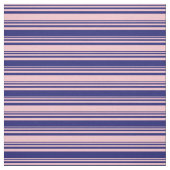 Roze en Midnight Blue Lined Pattern Stof (Swatch)