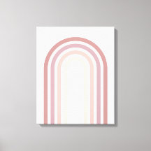 Roze en minimalistisch regenboogkunstcanvas