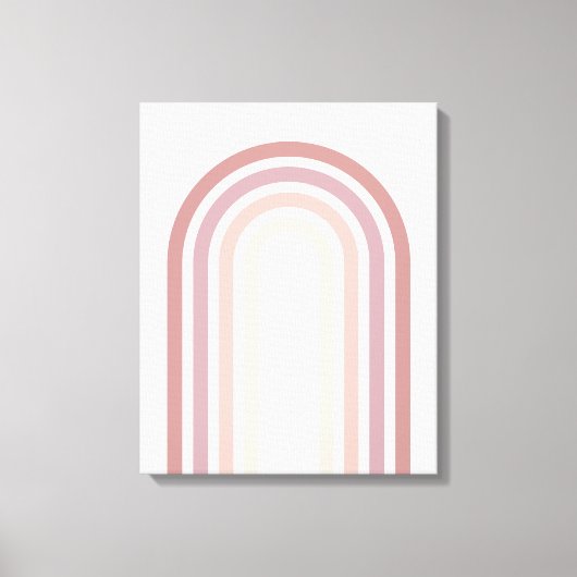 Roze en minimalistisch regenboogkunstcanvas canvas afdruk (Voorkant)