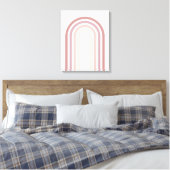 Roze en minimalistisch regenboogkunstcanvas canvas afdruk (Insitu (Slaapkamer))