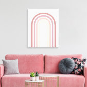Roze en minimalistisch regenboogkunstcanvas canvas afdruk (Insitu (Woonkamer))