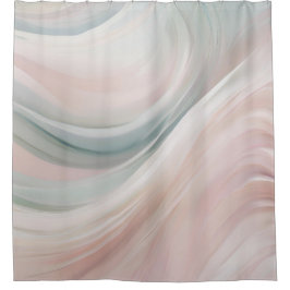 Roze en Mint Abstracte Kustwervelprint Douchegordijn