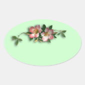 Roze en Mint Bloemen Achtergrond Stickers (Voorkant)