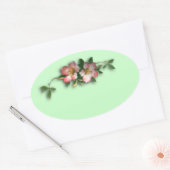 Roze en Mint Bloemen Achtergrond Stickers (Envelop)