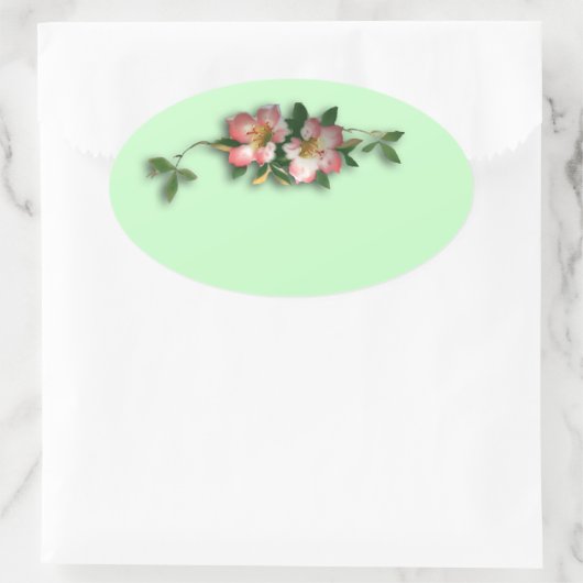 Roze en Mint Bloemen Achtergrond Stickers (Tas)
