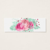 Roze en Mint Bloemen Bruiloft RSVP Mini Visitekaartjes (Achterkant)