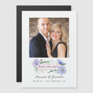 Roze en Mint Bloemige Trouw Save the Date Magnetische Uitnodiging