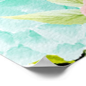 Roze en Mint Boho Bloemen Bruiloft Verwelkoming Poster (Hoek)