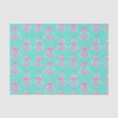 Roze en Mint Coquette Kerstbomen Tissuepapier (Voorkant)