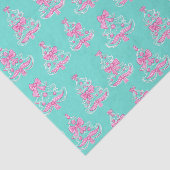 Roze en Mint Coquette Kerstbomen Tissuepapier (Detail)