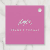 Roze en Mint Cutie XOXO Valentijn Gift Labels (Achterkant)