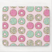 Roze en Mint Doughnut Print Mousepad Muismat (Voorkant)
