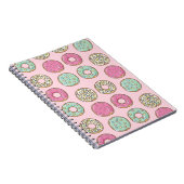 Roze en Mint Doughnut Print Notebook Notitieboek (Rechterzijde)