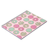 Roze en Mint Doughnut Print Notebook Notitieboek (Linkerzijde)