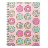Roze en Mint Doughnut Print Notebook Notitieboek (Voorkant)