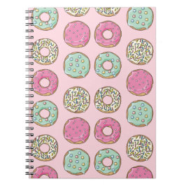 Roze en Mint Doughnut Print Notebook Notitieboek