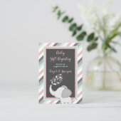Roze en Mint Elephant Baby shower Cadeauregister Informatiekaartje (Staand voorkant)