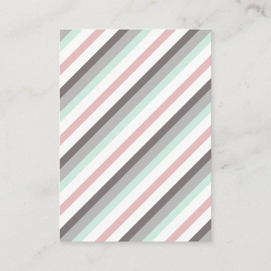 Roze en Mint Elephant Baby shower Cadeauregister Informatiekaartje (Achterkant)