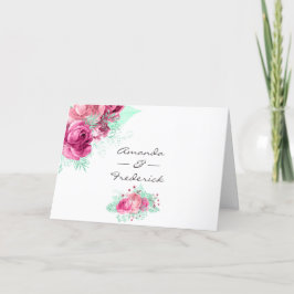 Roze en Mint Floral bruiloft programma