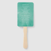 Roze en Mint Floral bruiloft programma Handwaaier (Achterkant)